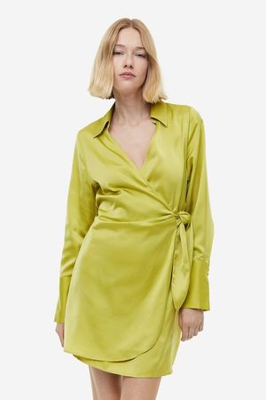 H&M Kleid, Grösse XL, Grün, Seidenoptik, neuwertig!