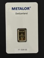 Goldbarren 2 g Metalor Switzerland