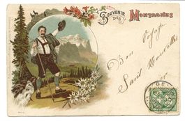 Souvenir des Montagnes  Gruss aus den Bergen Senn Litho 1905