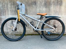 24 Zoll Kinderfahrrad Mountainbike Singlespeed Silber NEU