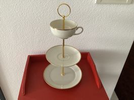 nostalgische Etagere 3 stöckig, Porzellan Langenthal
