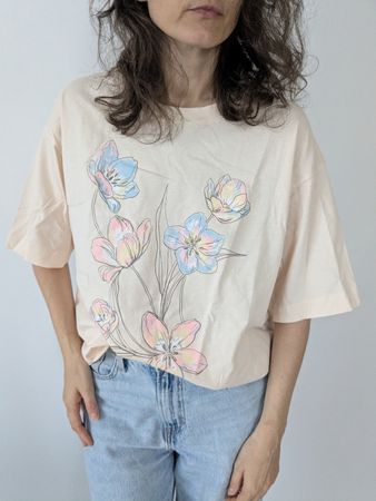 Sinsay T-Shirt mit Blumenprint Grösse L neuer Zustand