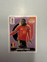 Panini Jérémy Doku Belgien WM EXTRA Sticker violett