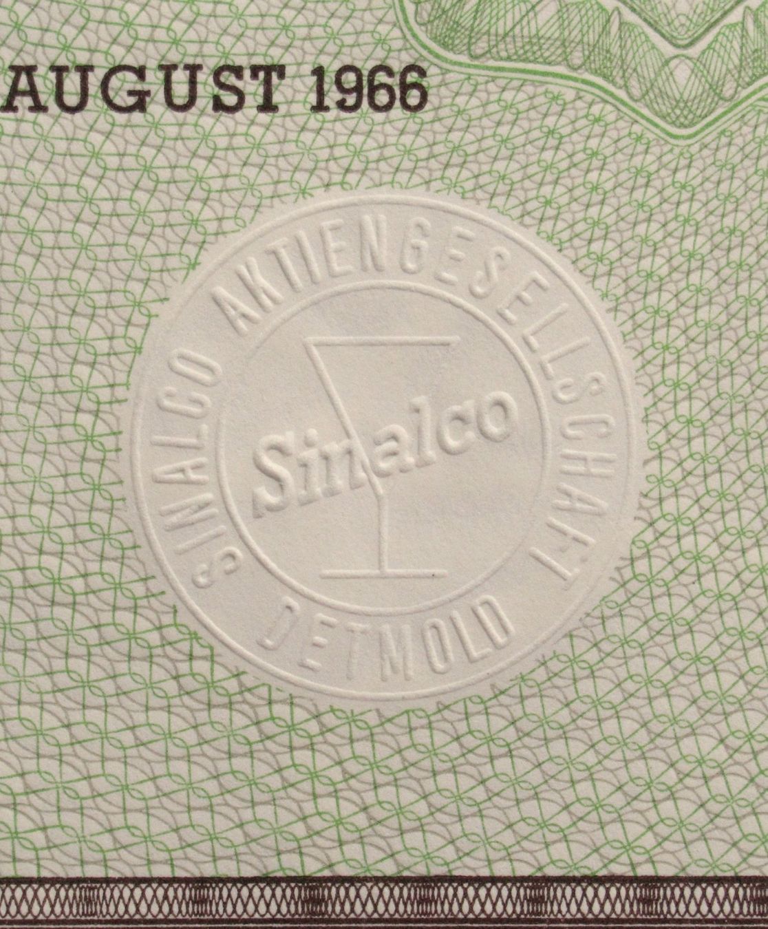 Documenti: original SINALCO AKTIENGESELLSCHAFT DETMOLD 1928 + 1966 – Usato da Lohn-Ammannsegg venduto da rrrikko 6