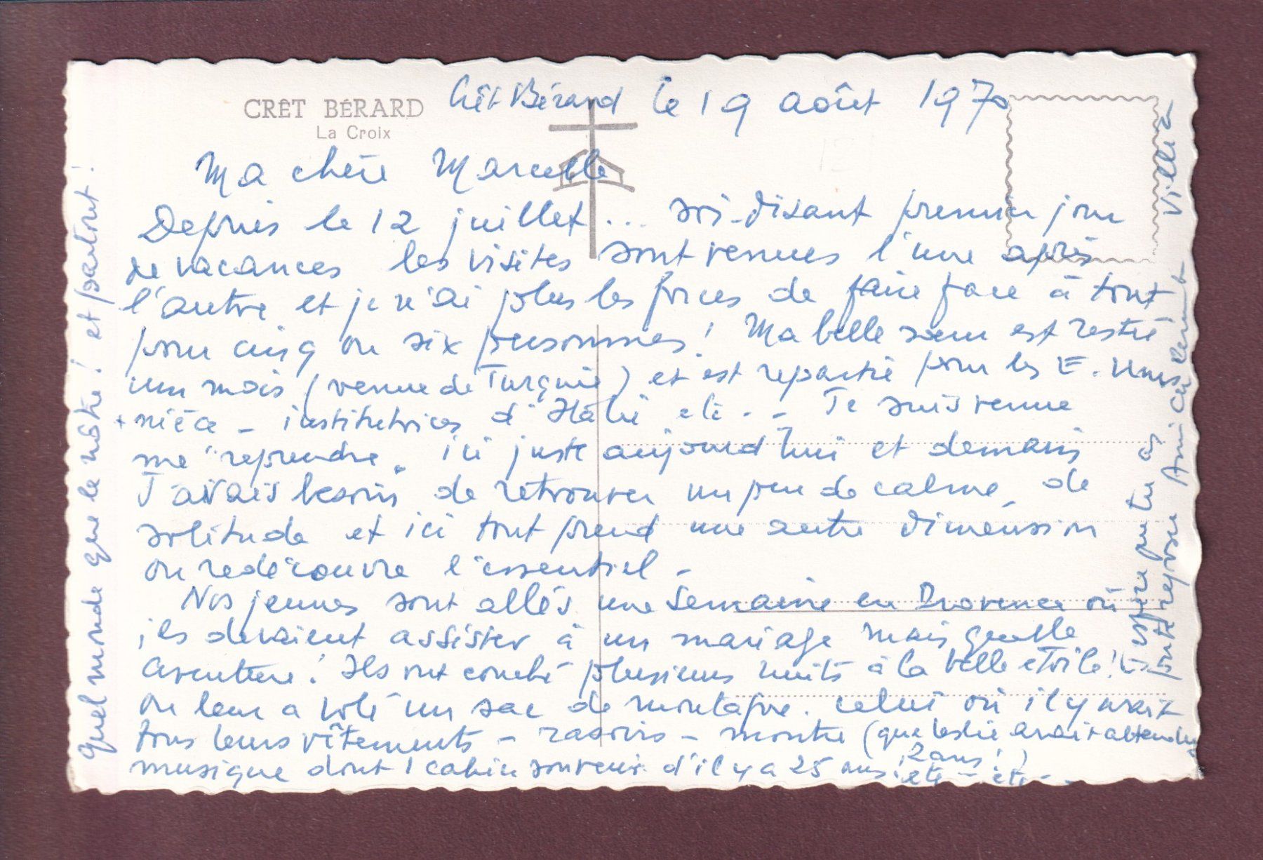 Cartoline postali: CRET BERARD - La Croix - 1970 – Usato da Pully venduto da nicecards 1