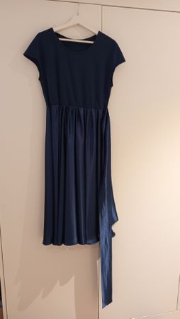 Abendkleid Damen dunkelblau Satin-Rock Grösse 38/40 wie neu