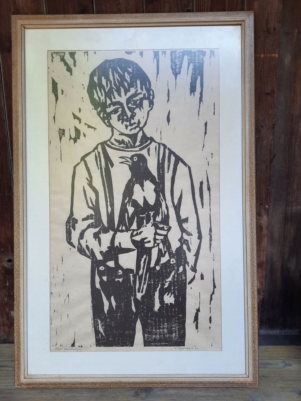 Arts picturaux & lithographies: Bild, Junge mit  Vogel – D'occasion à Weinfelden par JoeBaer