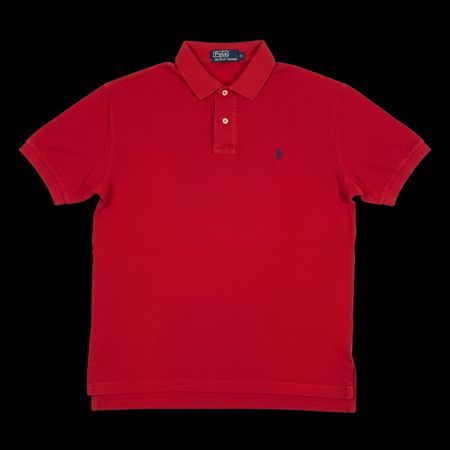 Polo Ralph Lauren Rouge logo brodé bleu marine - Taille S