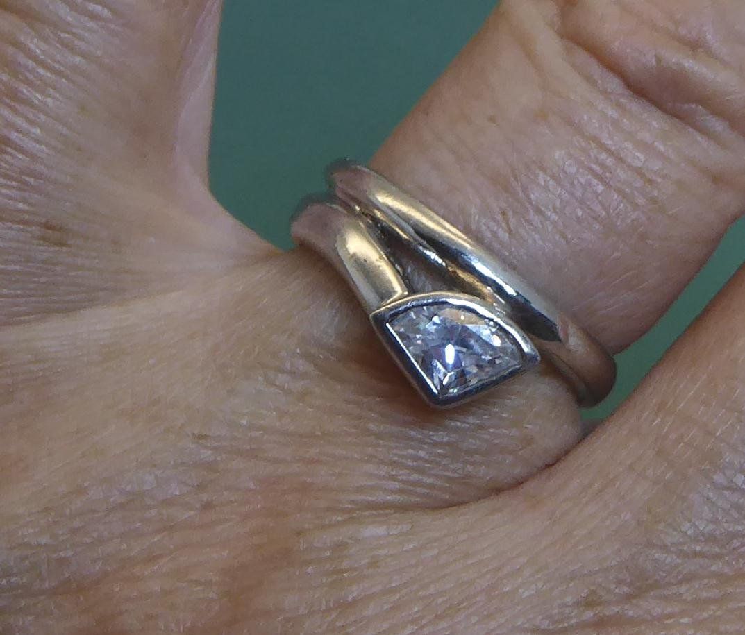 Ringe: Ring 925 Silber mit synthetischem Stein – Gebraucht aus Muri AG von silvermouse007