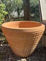 Blumentopf Terrakotta konisch mit Muster guter Zustand
