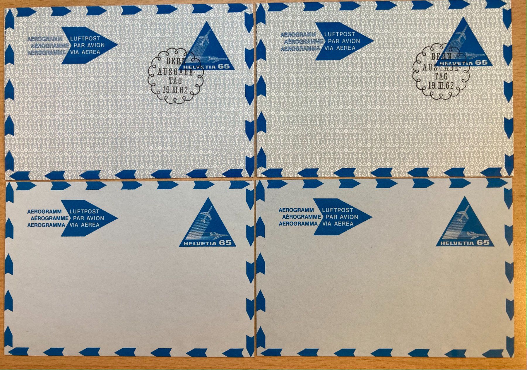 Alle Briefmarken: 7 Luftpostbriefe & Aérogramme, 50 Jahre Pro Aéro – Gebraucht aus Ins von marbodan 2