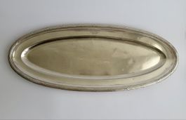 Plateau CHRISTOFLE HÔTEL CARLTON argenté longueur 60cm