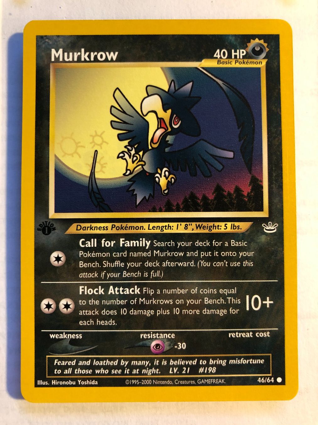 Sammelbilder & Trading cards: Murkrow 1st Neo Revelation - MINT - ab 1.- – Gebraucht aus Giubiasco von dan_pr8b