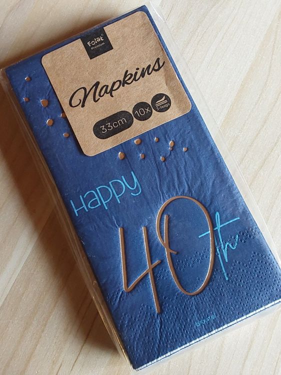 40 Stk Geburtstagsservietten Bunt - Happy Birthday Tischdeko 33x33cm