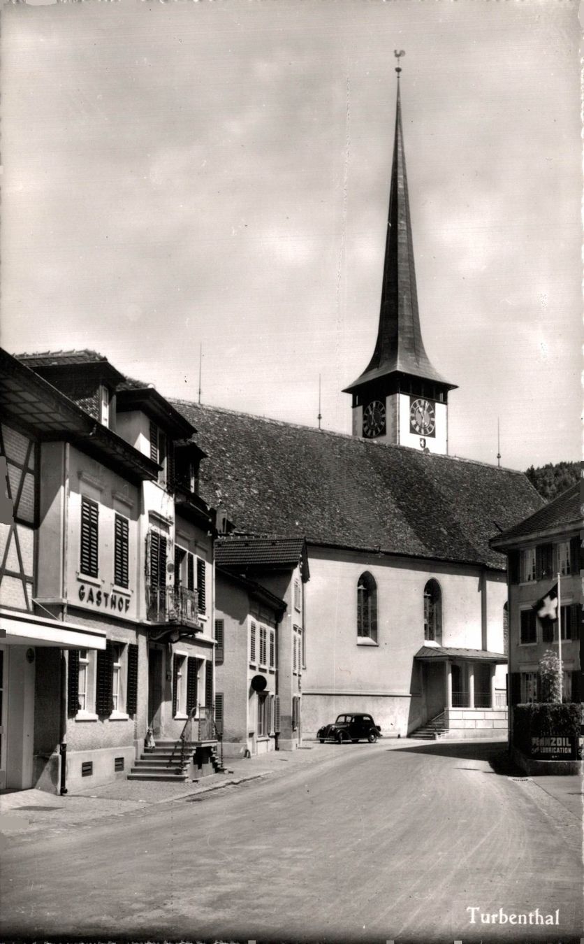Cartoline postali: Turbenthal. Kirche, Gasthof – Usato da Bronschhofen venduto da Astore
