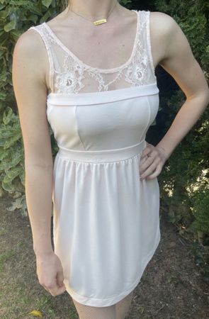 MNG COLLECTION Chic Abito panna pizzo-tg S/M