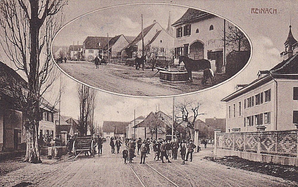 REINACH (BL) Ansichtskarte mit 2 Bilder, belebt! (Gebraucht) in ...