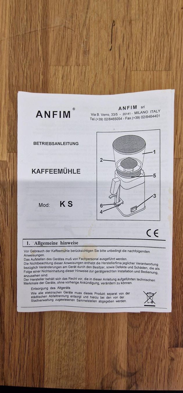 Küchengeräte: Kaffeemühle - Anfim KS – Gebraucht aus Küttigen von Renegade2764 1