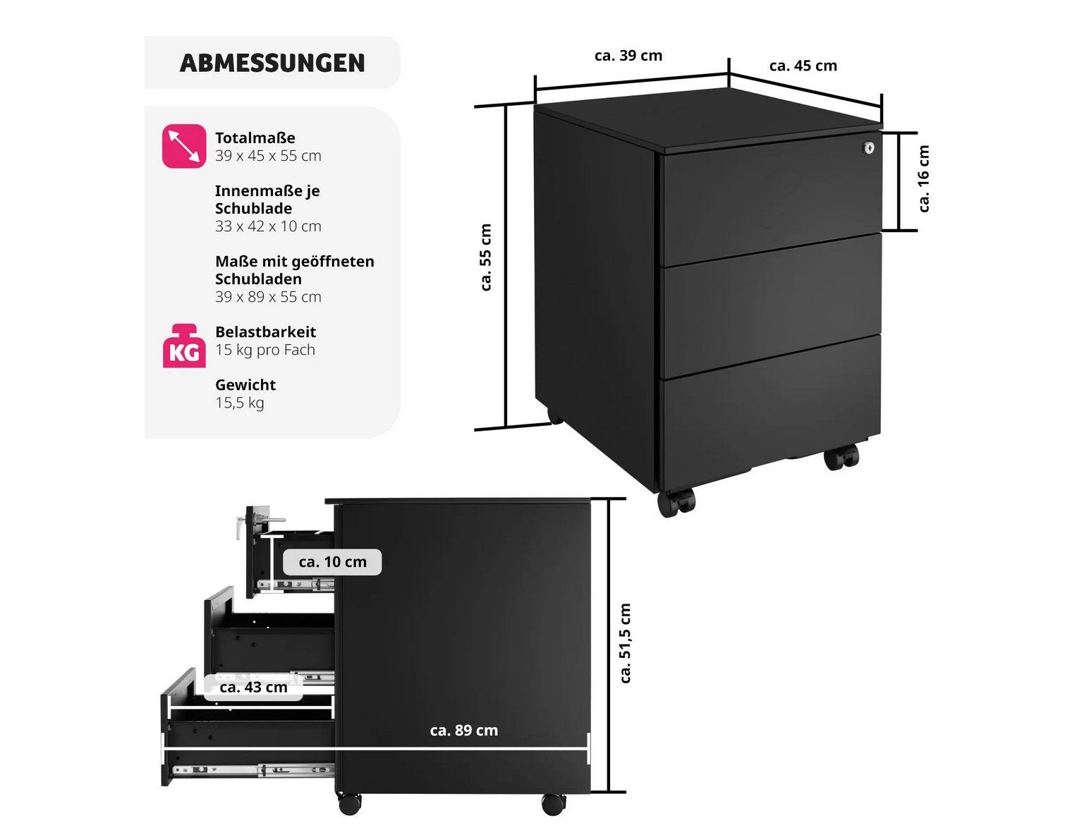 Banconi: Aktenrollschrank Magna schwarz – Nuovo (secondo la descrizione) da Steinhausen venduto da Retourenprofis 1