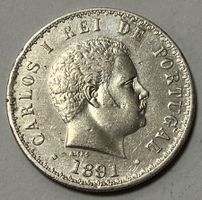 500 Reis - Charles I - Portugal - 1891 (SILBER .917)