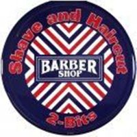 Blechschild rund-BARBER SHOP-SHAVE AND H