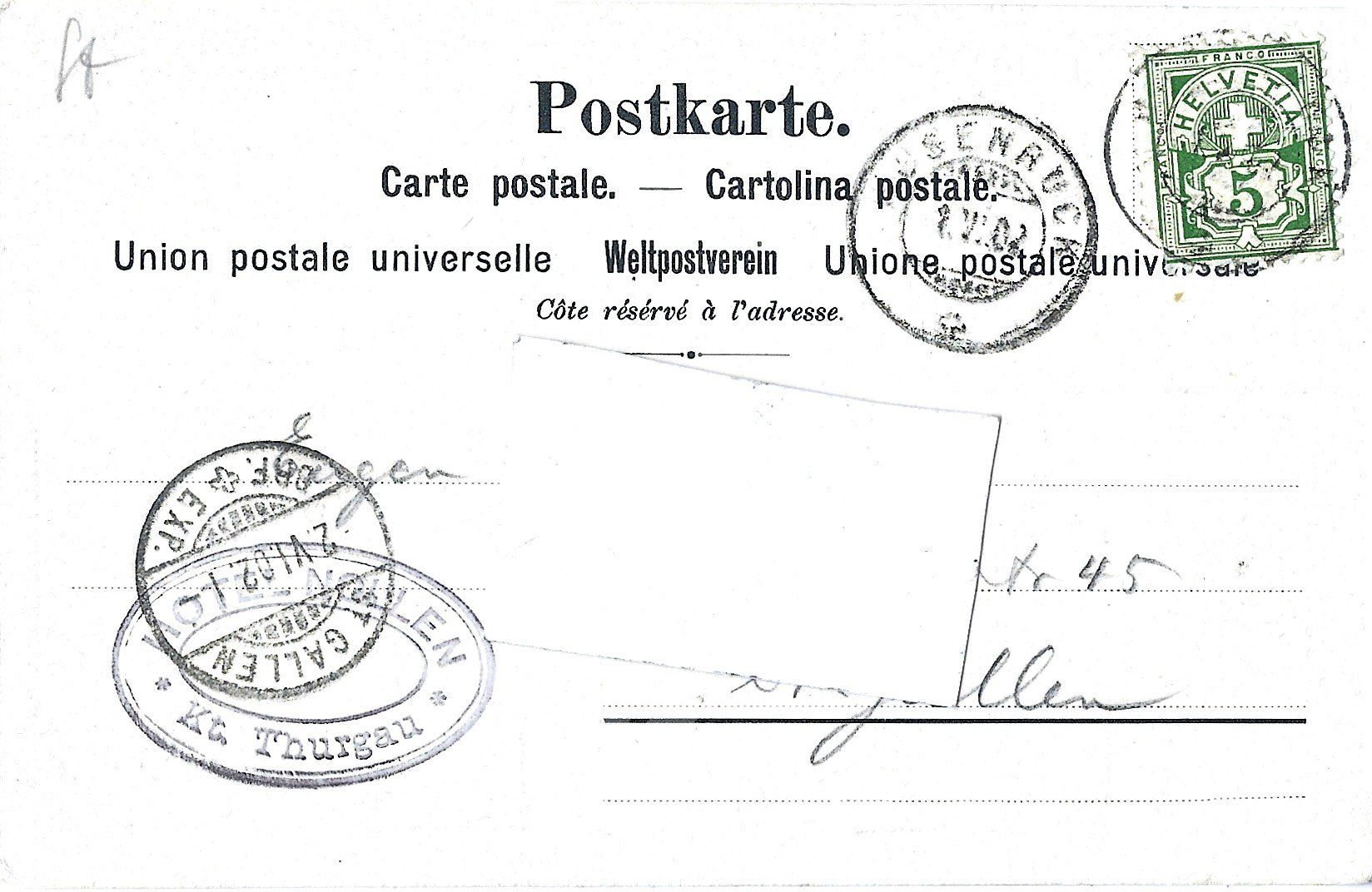 Cartoline postali: Nollen – Usato da Bütschwil venduto da Jackson1A 1