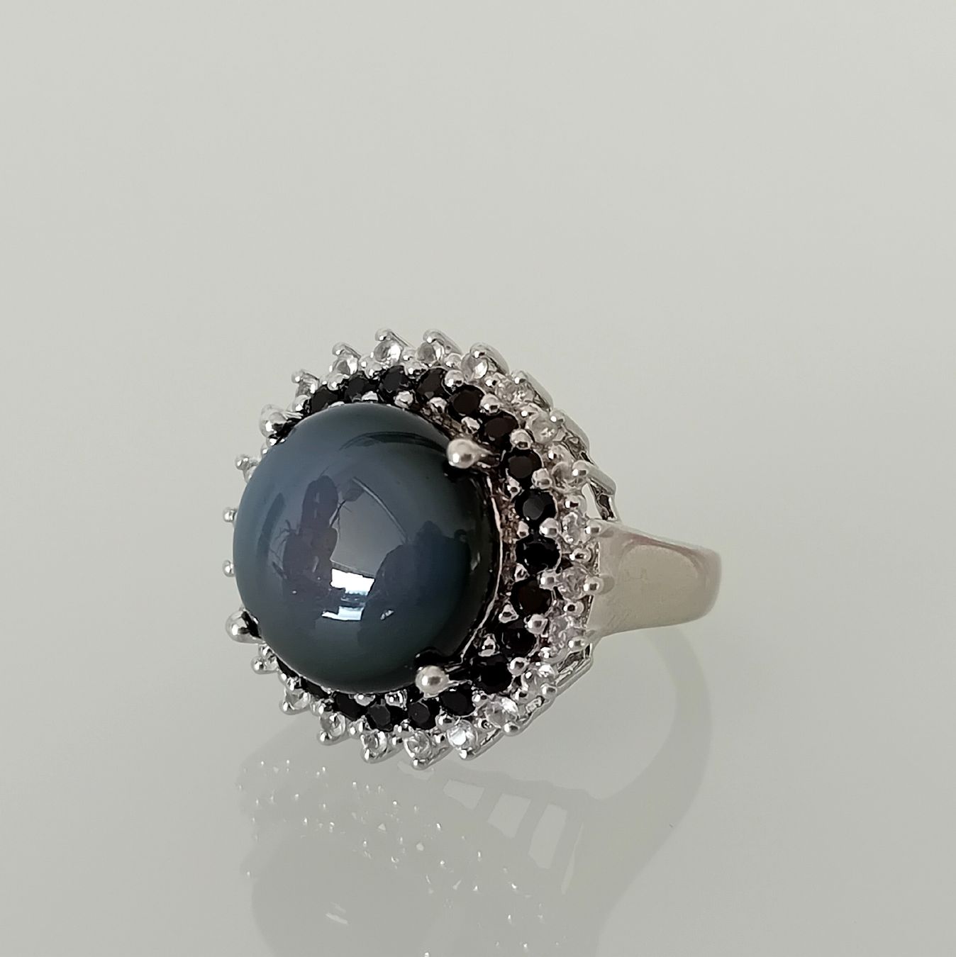 Anelli: Ring Silber rhodiniert mit Obsidian – Usato da Stans venduto da wer_fd5f 5