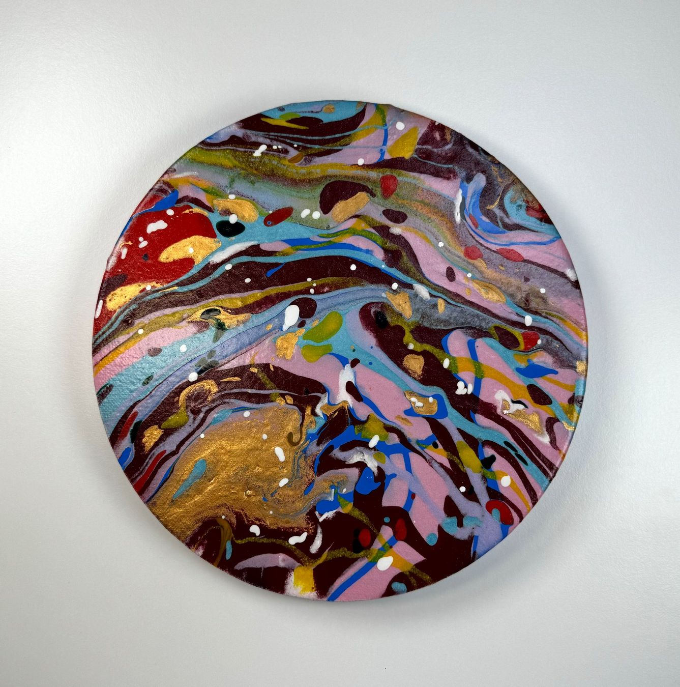 Dipinti: Acryl-Flüssigmalerei, kreisförmig – Usato da Schlieren venduto da MayaSheng1983