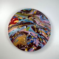 Acryl-Flüssigmalerei, kreisförmig