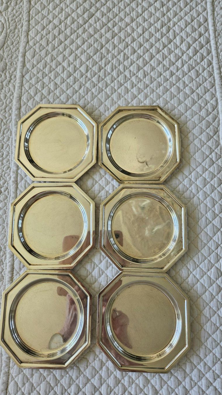Sottobicchieri: 6 edle Untersetzer, versilbert Vintage Shabby Chic – Usato da Gossau ZH venduto da Goes05 4
