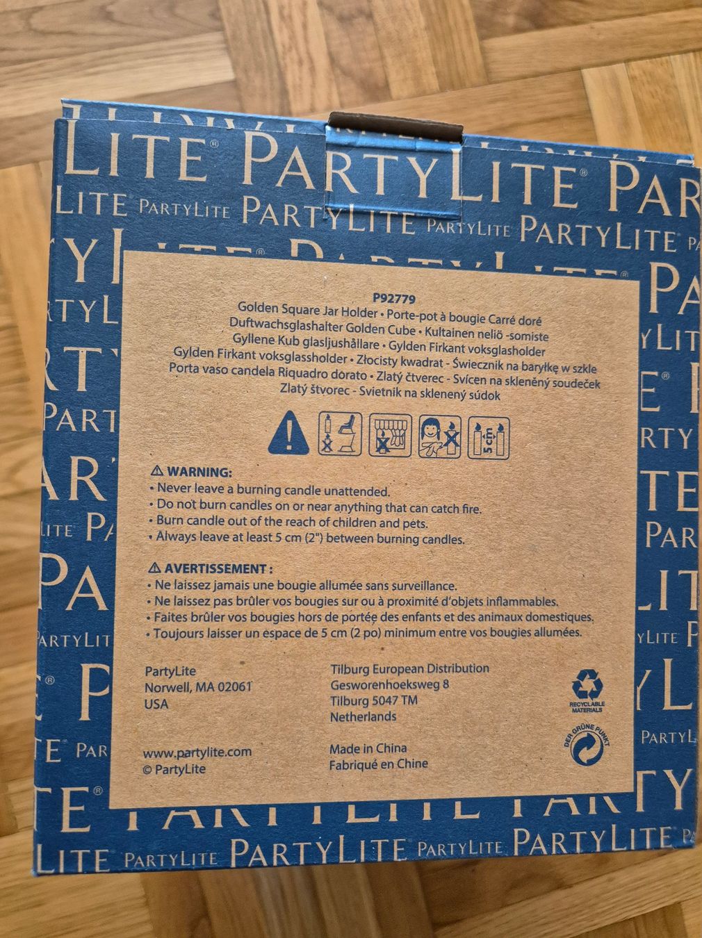 Partylite Portacandele: PartyLite porte-pot à bougie Carré doré – Nuovo e nell'imballaggio originale da Onex venduto da Fifane 5