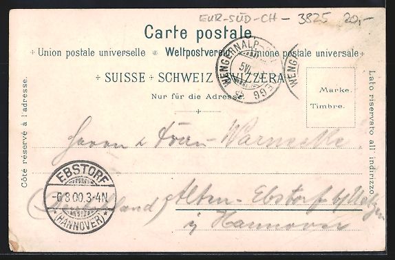 Cartes postales: Lithographie Mürren, Totalansicht, 1900 – D'occasion à Berlin par bartko-reher 1