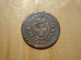 (N°5) 1 Rappen 1855
