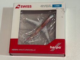 Herpa SWISS Airbus A220-300 "Fête de Vignerons" 1:500