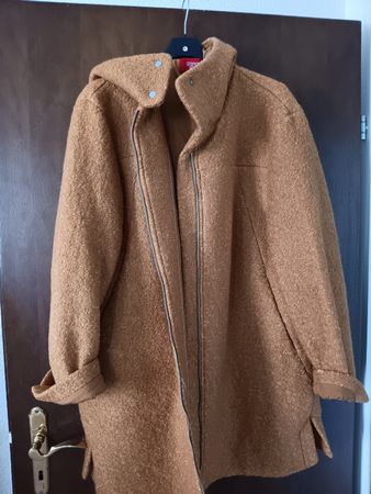 Wunderschöner Esprit Mantel mit Kapuze braun cognac neu gr L