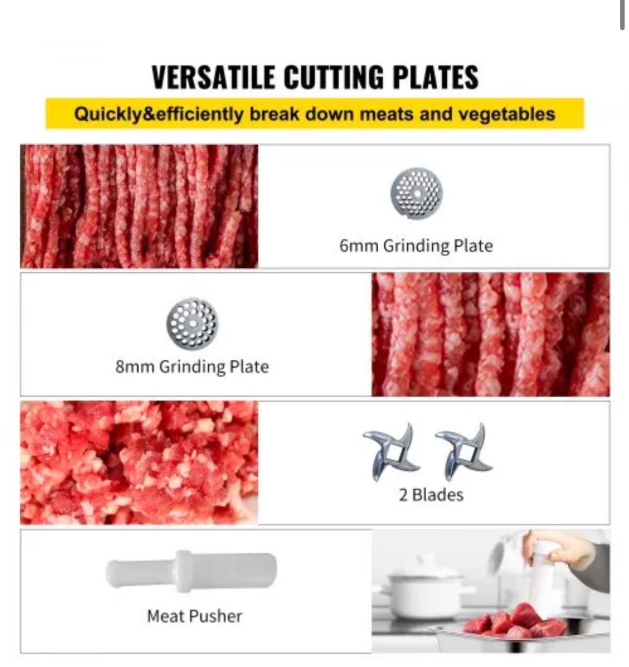 Küchengeräte: Elektrischer Fleischwolf 850 W Hackfleisch Maschine 150 kg – Neu und originalverpackt aus Amriswil von JaJa-Express 6