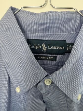 Ralph Lauren Hemd blau-weiss Classic Fit Gr. 34/35