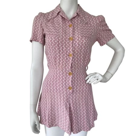 Stranddress XXS/XS rosa Overall mit Jupe Original 1930s