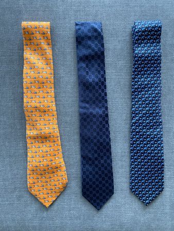 3 Krawatten - Hermes, Gucci & Dunhill (Original)