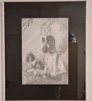 Tableau décoratif chiens Springer Spaniel, encadré, neuf