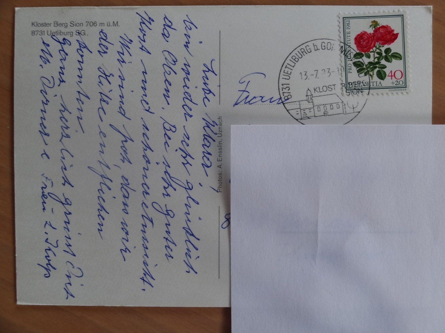 Cartoline postali: Uetliburg - Kloster Berg Sion - 1983 – Usato da St Léonard venduto da Riglin 1