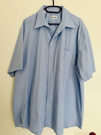 Blau-weisses gestreiftes Hemd von Walbusch, Grösse 45/46