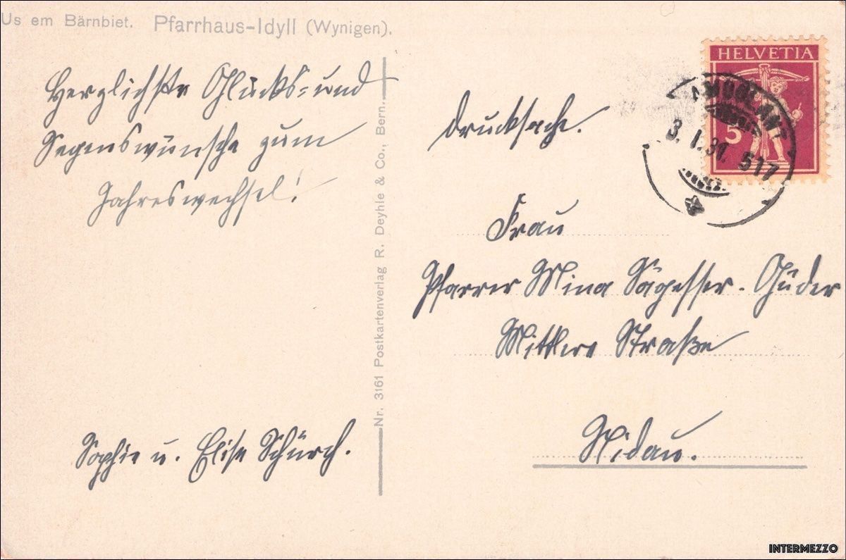 Cartoline postali: Wynigen BE // Pfarrhaus // 1931 – Usato da Basel venduto da intermezzo12 1