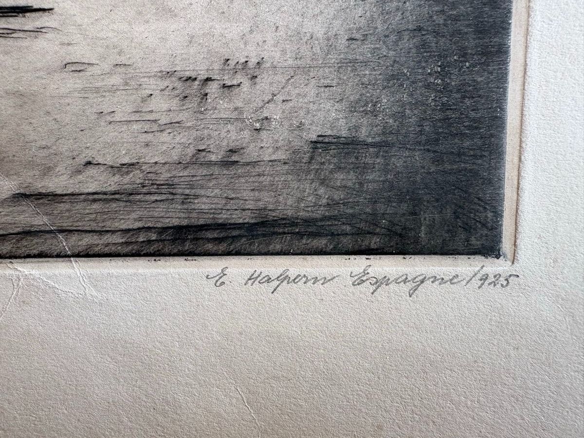 Xilografie: 2 eaux fortes Frederick Halpern - début XXeme – Usato da Zweisimmen venduto da Domii 4
