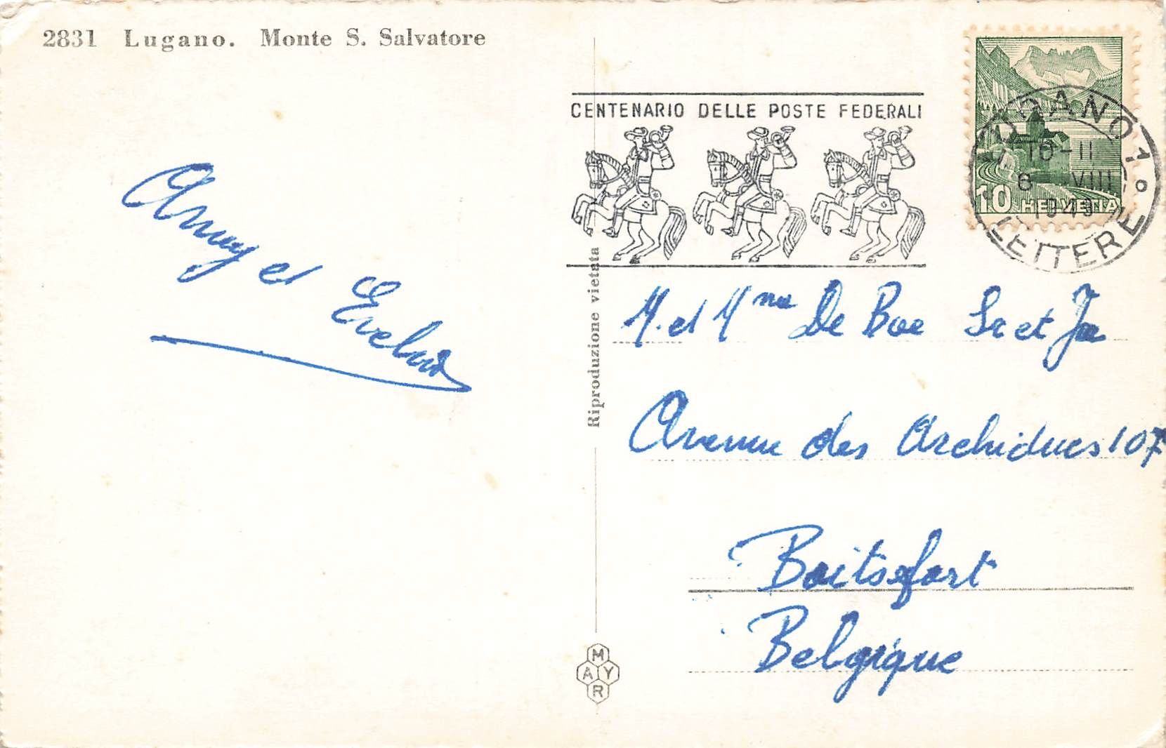Cartoline postali: Lugano S. Salvatore Barca – Usato da Biasca venduto da Blenio71 1