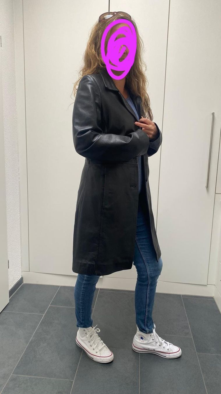 Cappotti: Schicker Ledermantel, schwarz ,tailliert Gr. M – Usato da Zürich venduto da san_f57f