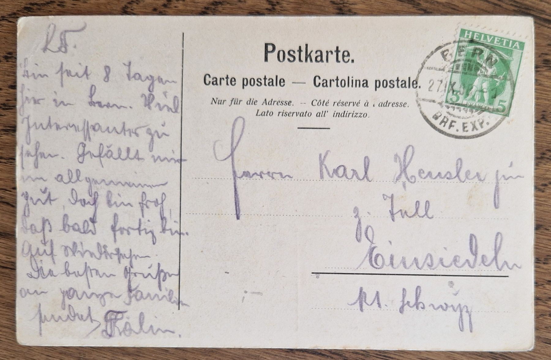 Cartoline postali: Kornhauskeller Bern 1908  n. Einsiedeln z.K. Heusler jun. – Usato da Ebikon venduto da Donar50 1