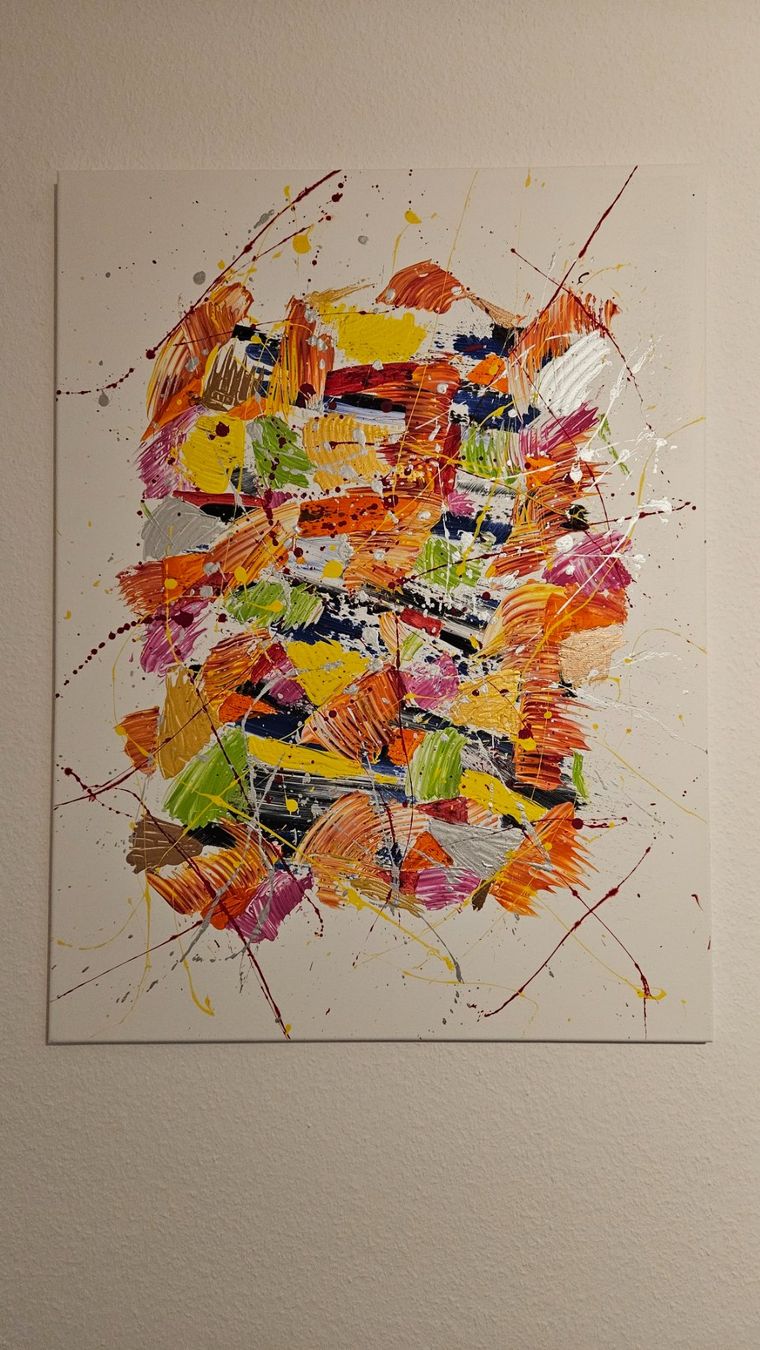 Gemälde: Tableau abstrait multicolore 60x 80 cm bon état – Gebraucht aus Le Locle von fab_c9hh