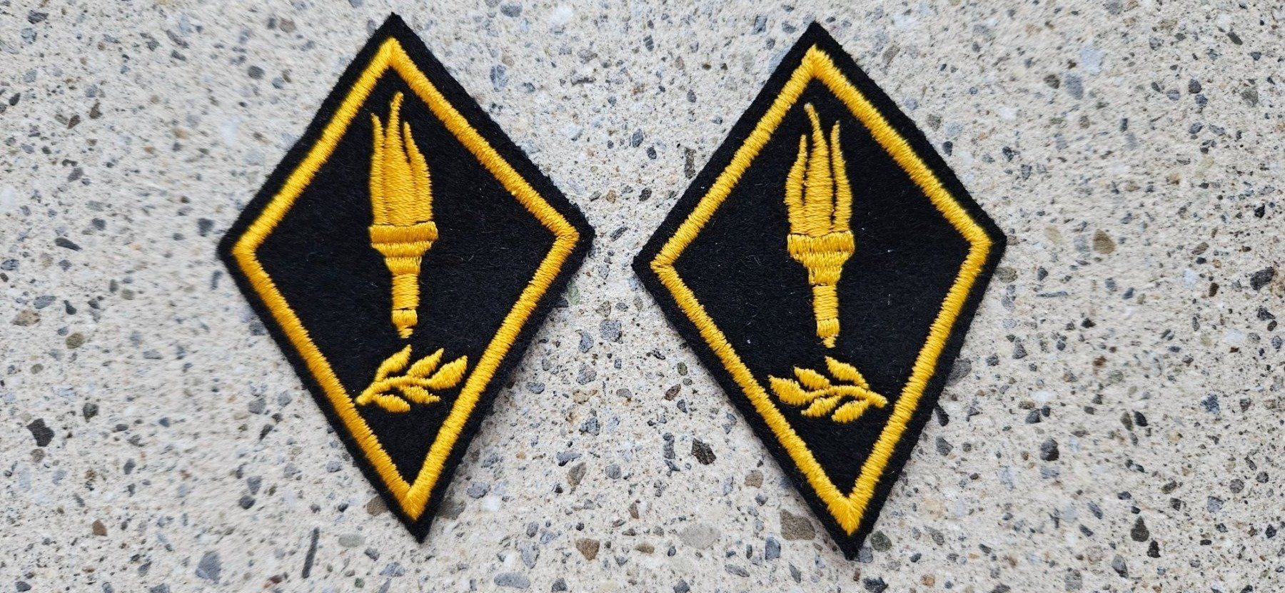 Schweizer Armee Placchette & Badge: *** Kragenspiegel / Kragenpatten *** – Nuovo e nell'imballaggio originale da Riedholz venduto da fr_sIruP