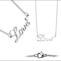 Edelstahl-Kette "Love" silberfarben